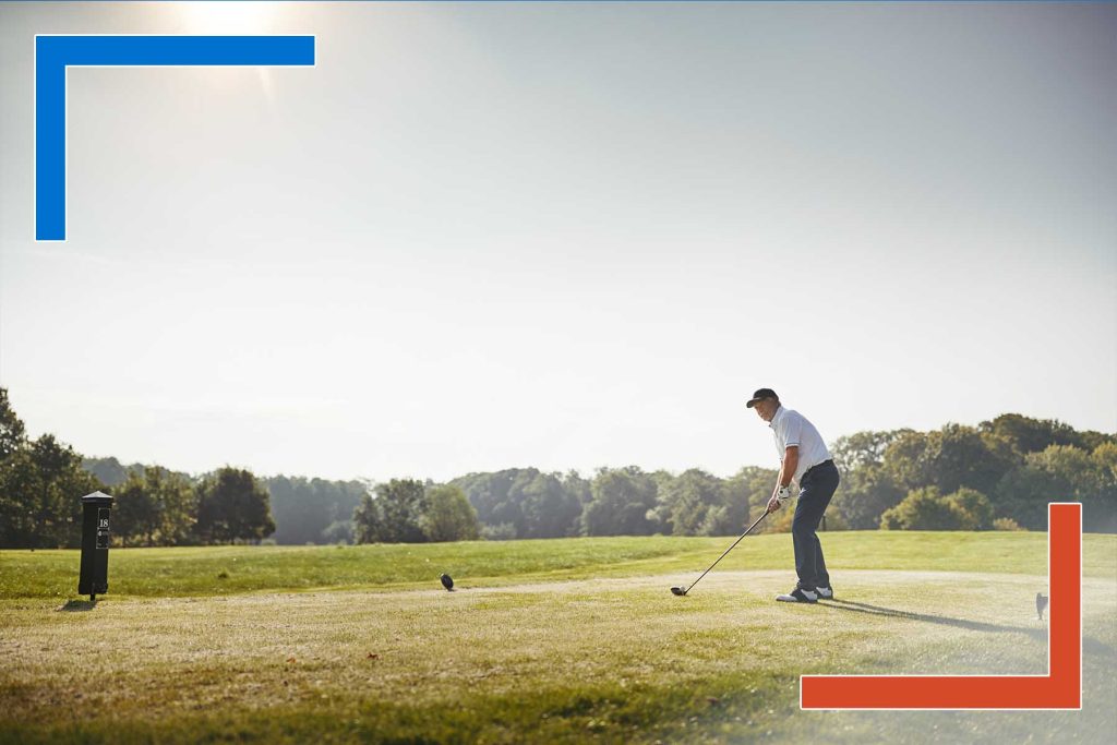 Snowflake data pipeline services for real-time decisioning â executive golfer teeing off at sunrise, symbolizing precision, governance, and time-to-value.